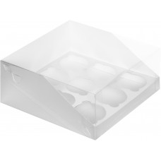 Коробка под  9 капкейков с прозрачной крышкой