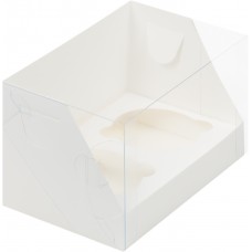 Коробка под 2 капкейка с прозрачной крышкой