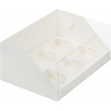 Коробка под  6 капкейков с прозрачной крышкой